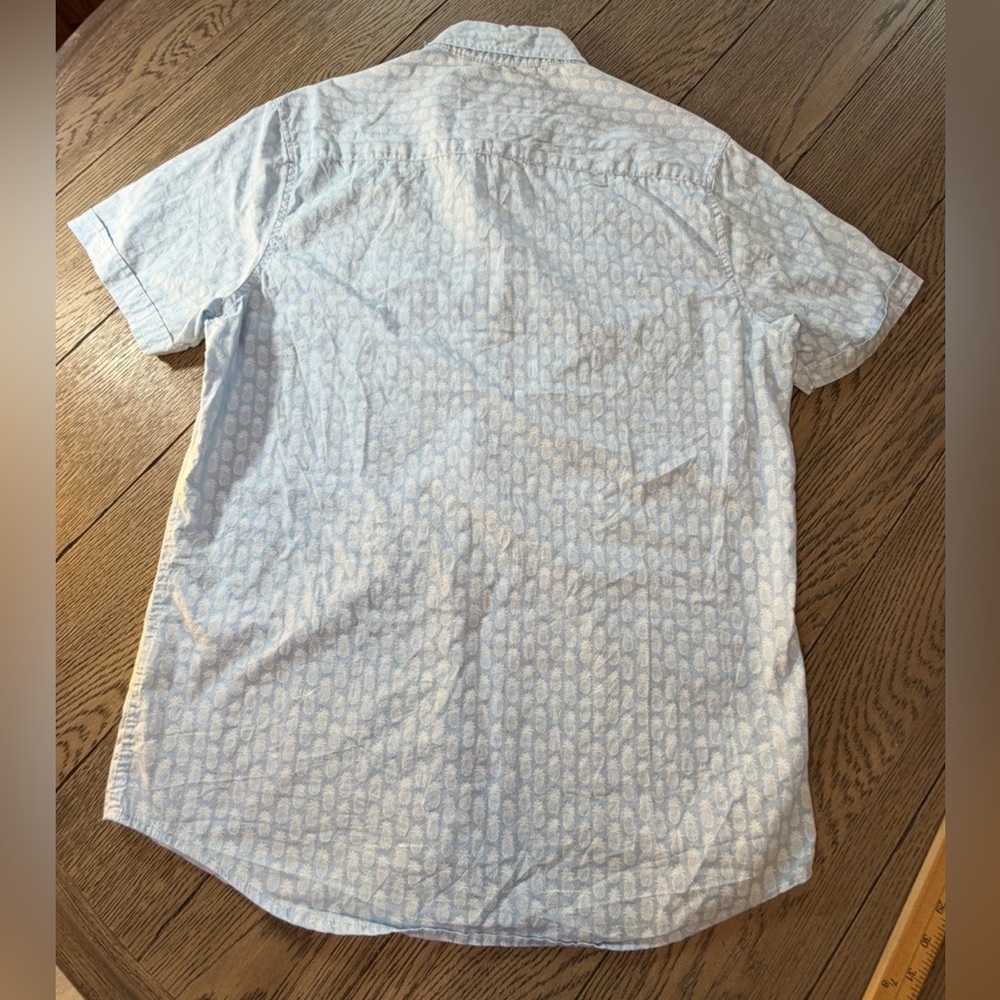 Heritage 1981 Light Blue W/ White  Pineapple  Patterned Shirt - Picture 7 of 8